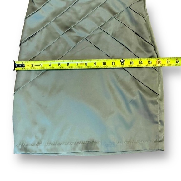 Rhapsody NWT Womens Olive Green Body-Con Strapless Military Mini Satin Dress S/P - Picture 7 of 11